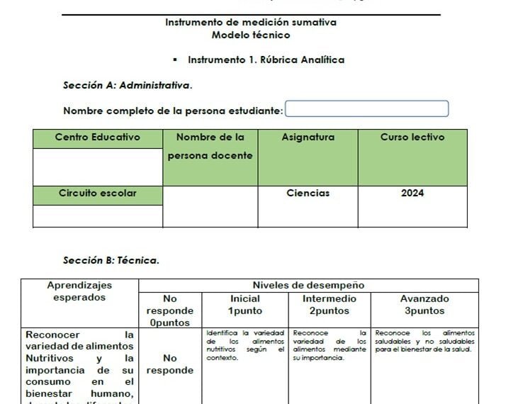 Instrumento de medición sumativa