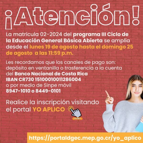 Matricula 02-2024 Programa de Educación General básica Abierta