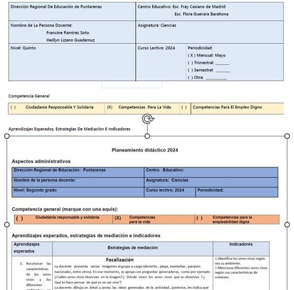 Planeamiento con la inclusión de Guías de Competencias