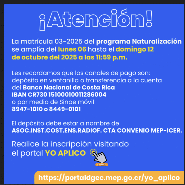 Matrícula de Naturalización 03-2025