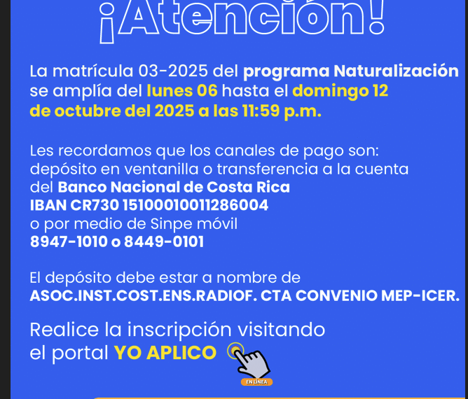 Matrícula de Naturalización 03-2025