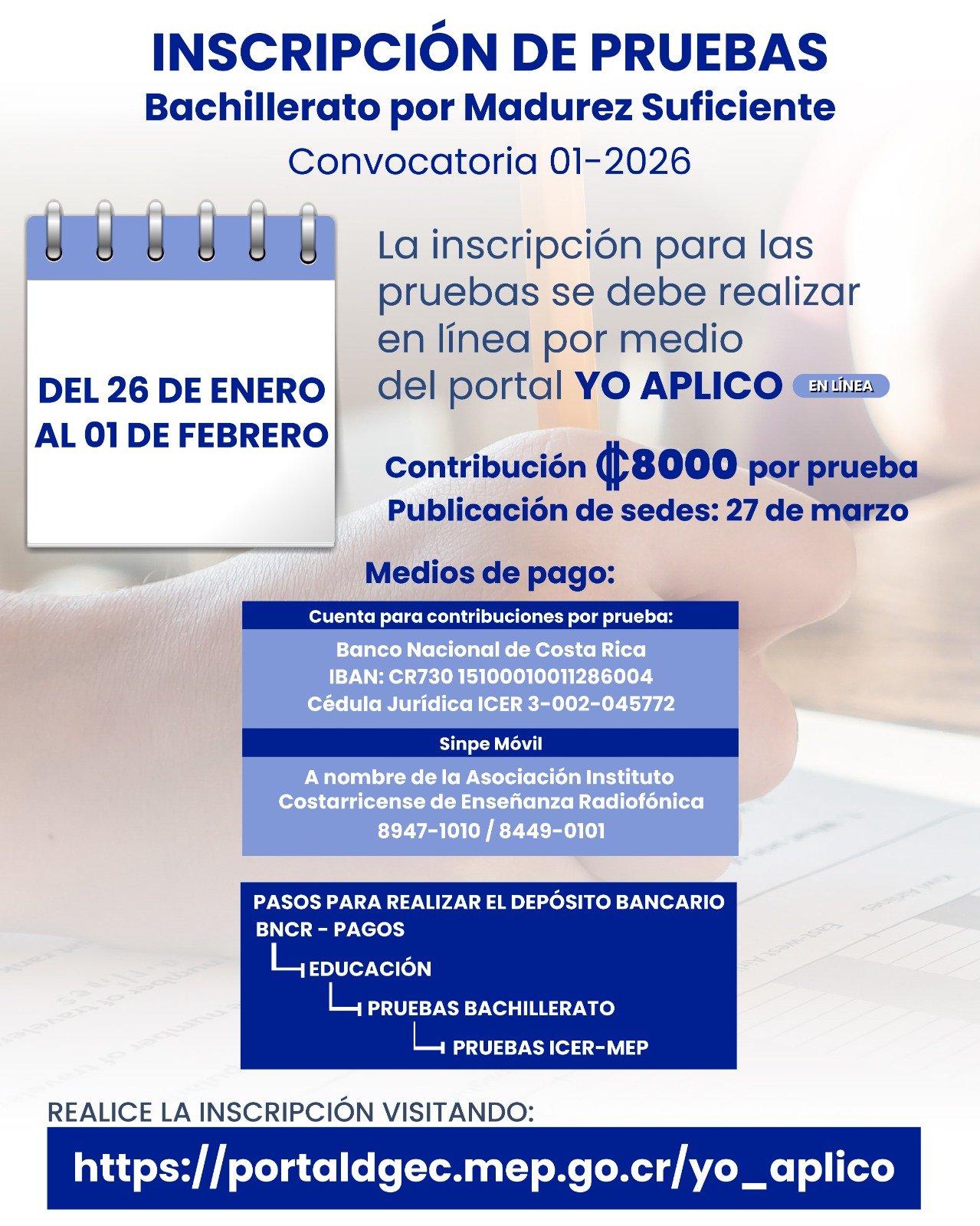 Matrícula Bachillerato por Madurez