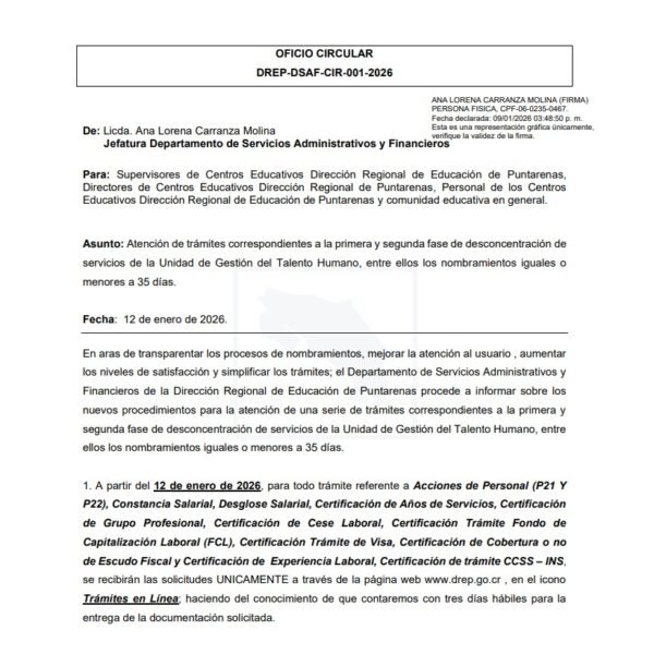 Atención trámites correspondientes a nombramientos iguales o menores&hellip;