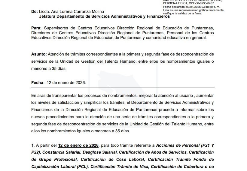 Atención trámites correspondientes a nombramientos iguales o menores&hellip;